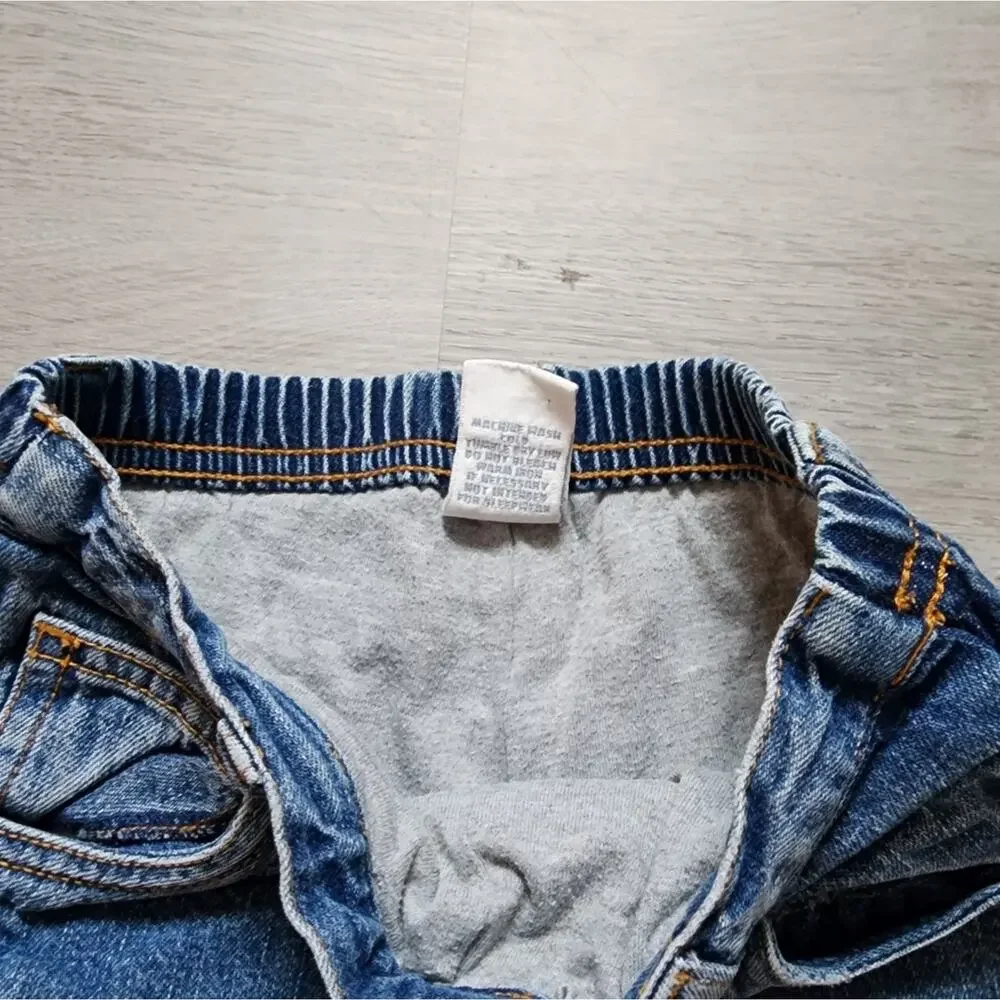 Gymboree Boy's Vintage Infant Elastic Waist Lined Denim Pants Size 12-18 Months